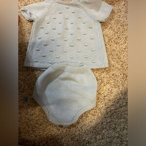 Mi Lucero Baby boy Size 0 Months Button Up Back Knit Sweater and diaper cover